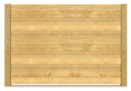 Horizontal wood fence in West Michigan