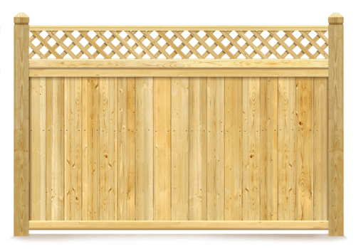 Lattice Top wood fence in West Michigan