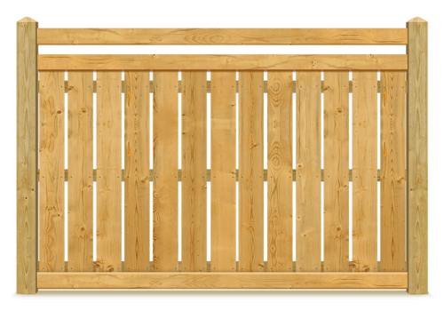 Horizontal Top Rail Spaced Picket wood fence in West Michigan